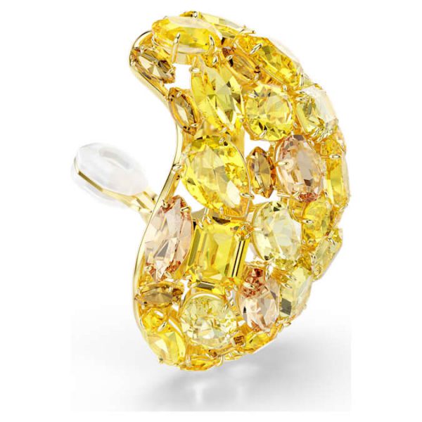 Gema clip earrings Yellow, Gold-tone plated - Image 4
