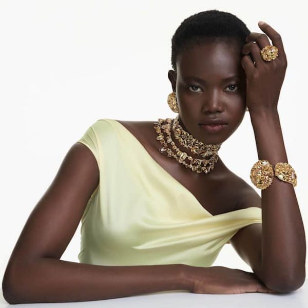 Gema clip earrings Yellow, Gold-tone plated - Image 6