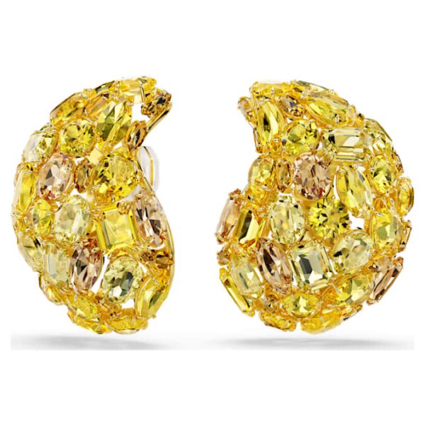 Gema clip earrings Yellow, Gold-tone plated - Image 8