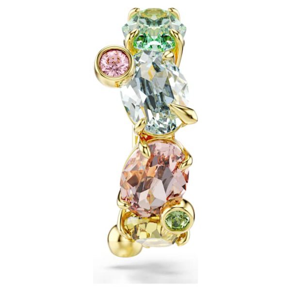 Gema ear cuff Single, Mixed cuts, Multicolored, Gold-tone plated - Image 3