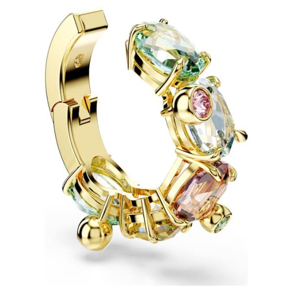 Gema ear cuff Single, Mixed cuts, Multicolored, Gold-tone plated - Image 4