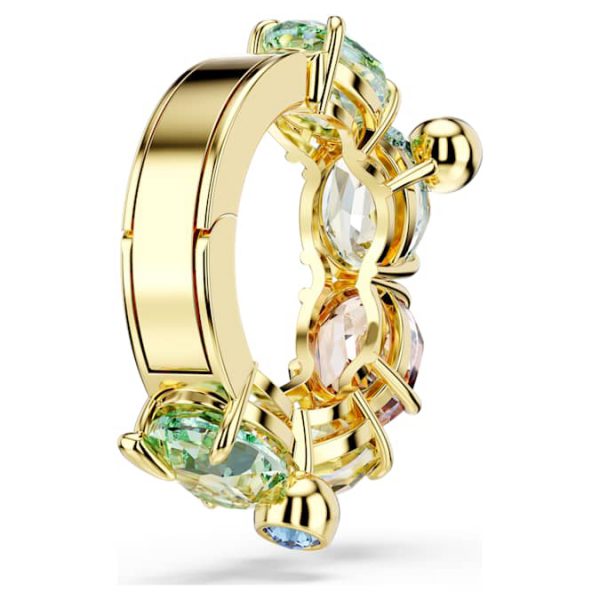 Gema ear cuff Single, Mixed cuts, Multicolored, Gold-tone plated - Image 5