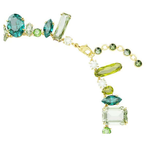 Gema necklace Mixed cuts, Green, Gold-tone plated - Image 4