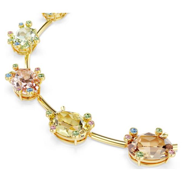 Gema necklace Mixed cuts, Multicolored, Gold-tone plated - Image 5