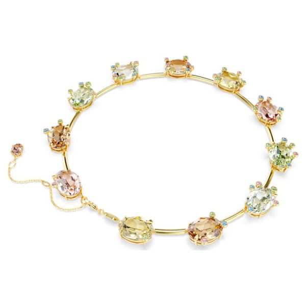 Gema necklace Mixed cuts, Multicolored, Gold-tone plated - Image 6