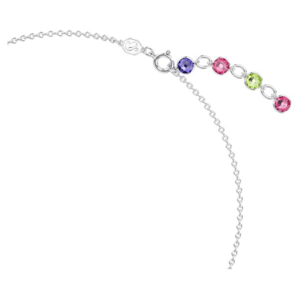 Gema necklace Mixed cuts, Multicolored, Rhodium plated - Image 4