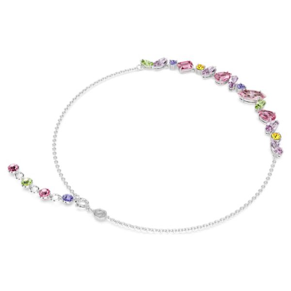 Gema necklace Mixed cuts, Multicolored, Rhodium plated - Image 5