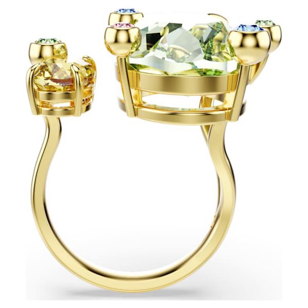 Gema open ring Mixed cuts, Multicolored, Gold-tone plated - Image 4