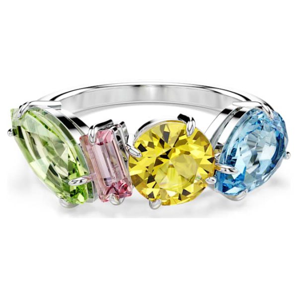 Gema ring Mixed cuts, Multicolored, Rhodium plated - Image 2