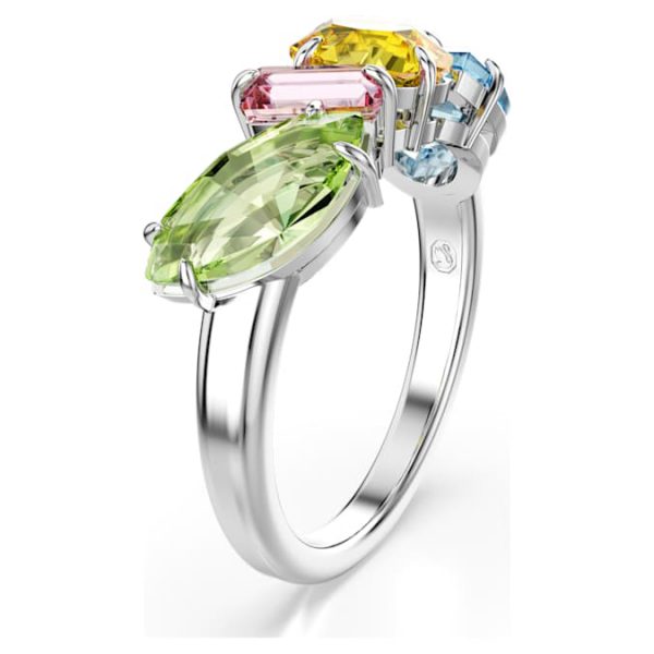 Gema ring Mixed cuts, Multicolored, Rhodium plated - Image 3