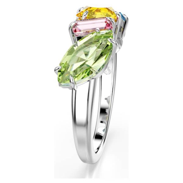Gema ring Mixed cuts, Multicolored, Rhodium plated - Image 4