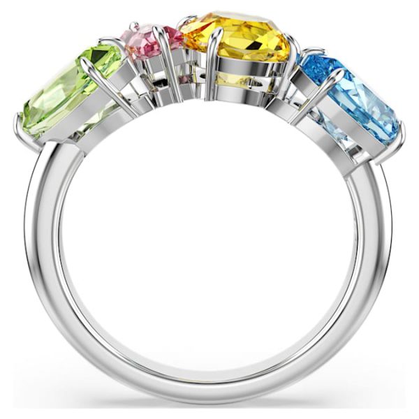 Gema ring Mixed cuts, Multicolored, Rhodium plated - Image 5