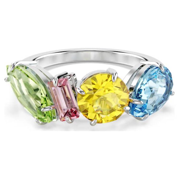 Gema ring Mixed cuts, Multicolored, Rhodium plated - Image 6