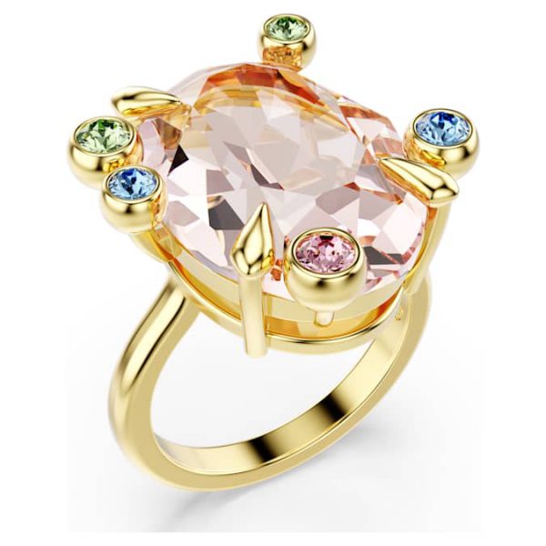 Gema ring Set (3), Mixed cuts, Multicolored, Gold-tone plated - Image 3