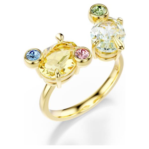 Gema ring Set (3), Mixed cuts, Multicolored, Gold-tone plated - Image 5