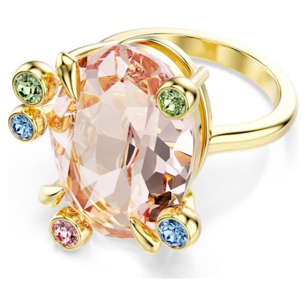Gema ring Set (3), Mixed cuts, Multicolored, Gold-tone plated - Image 6