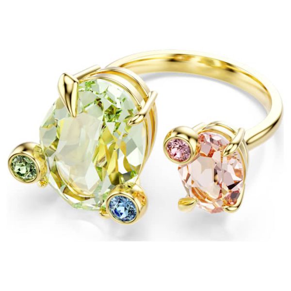 Gema ring Set (3), Mixed cuts, Multicolored, Gold-tone plated - Image 7