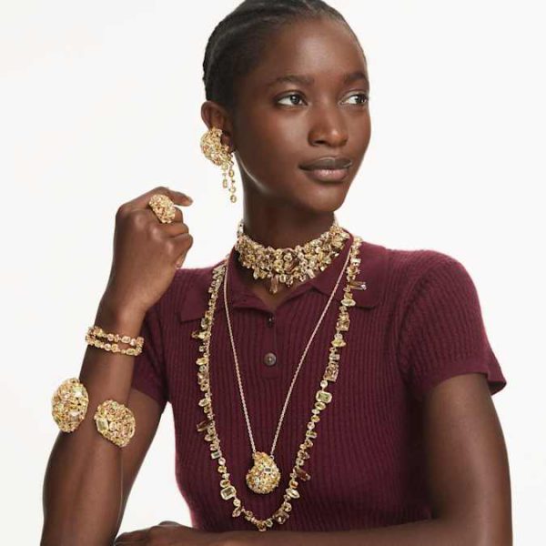 Gema strandage Mixed cuts, Yellow, Gold-tone plated - Image 8