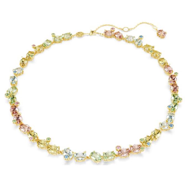Gema Tennis necklace Mixed cuts, Multicolored, Gold-tone plated - Image 2
