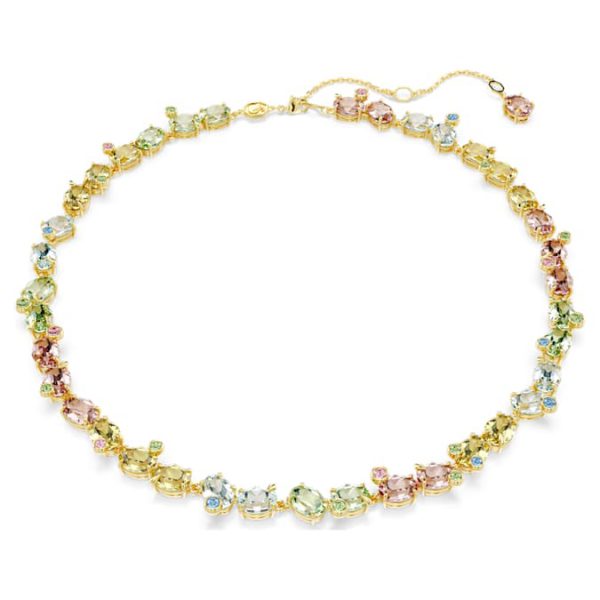 Gema Tennis necklace Mixed cuts, Multicolored, Gold-tone plated - Image 8