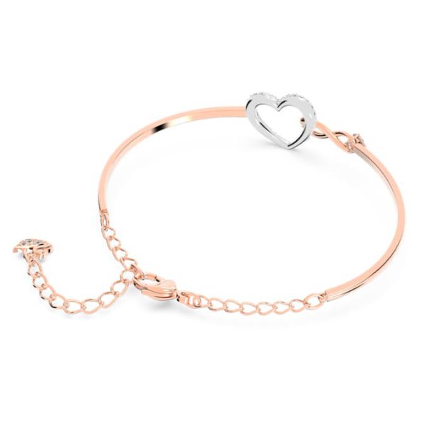 Hyperbola bangle Infinity and heart, White, Mixed metal finish - Image 5