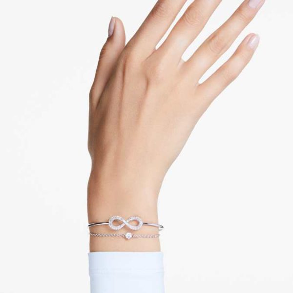 Hyperbola bangle Infinity, White, Rhodium plated - Image 6