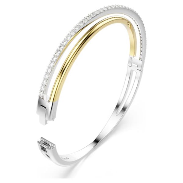 Hyperbola bangle Round cut, White, Mixed metal finish - Image 4