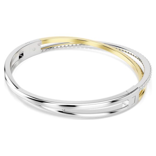 Hyperbola bangle Round cut, White, Mixed metal finish - Image 5