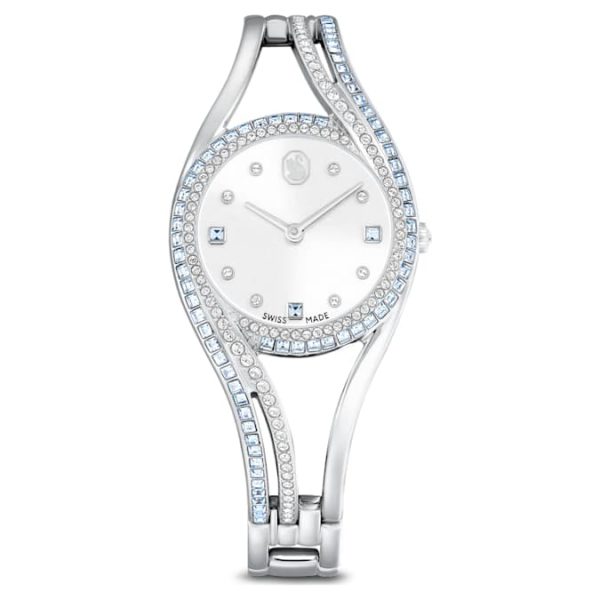 Hyperbola bangle watch Swiss Made, Metal bracelet, Blue, Stainless steel - Image 2