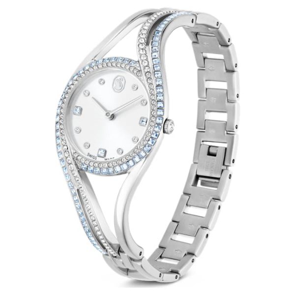 Hyperbola bangle watch Swiss Made, Metal bracelet, Blue, Stainless steel - Image 3