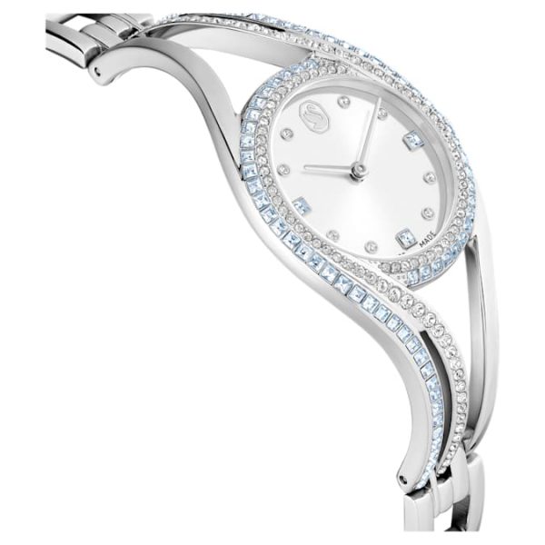 Hyperbola bangle watch Swiss Made, Metal bracelet, Blue, Stainless steel - Image 6