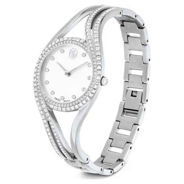 Hyperbola bangle watch Swiss Made, Metal bracelet, Silver tone, Stainless steel - Image 3