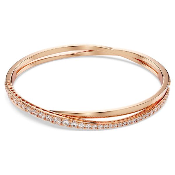Hyperbola bangle White, Rose gold-tone plated - Image 2