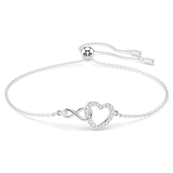 Hyperbola bracelet Infinity and heart, White, Rhodium plated - Image 2