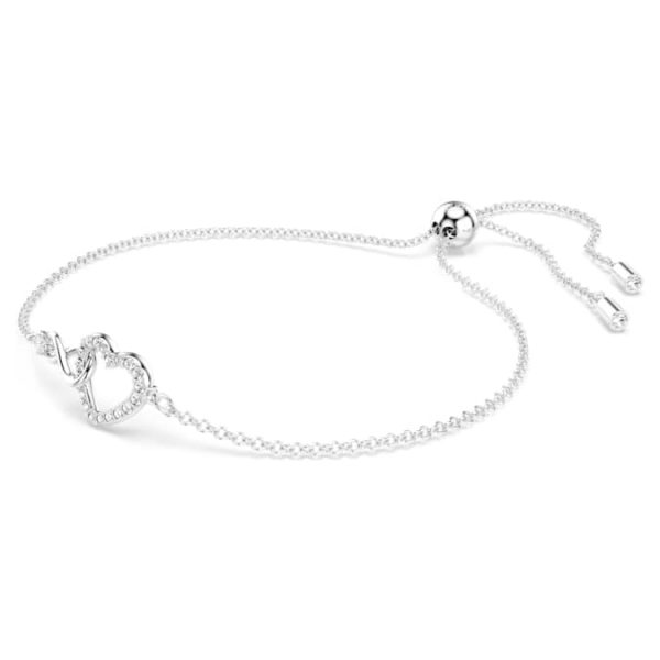 Hyperbola bracelet Infinity and heart, White, Rhodium plated - Image 3