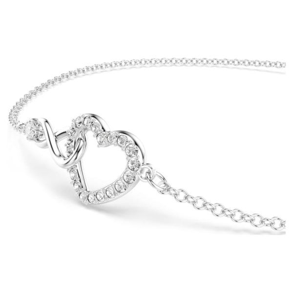 Hyperbola bracelet Infinity and heart, White, Rhodium plated - Image 5