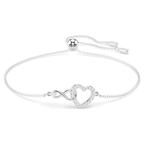 Hyperbola bracelet Infinity and heart, White, Rhodium plated - Image 7