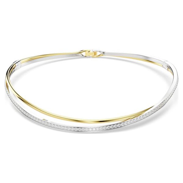 Hyperbola choker Round cut, White, Mixed metal finish - Image 2
