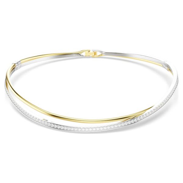 Hyperbola choker Round cut, White, Mixed metal finish - Image 8
