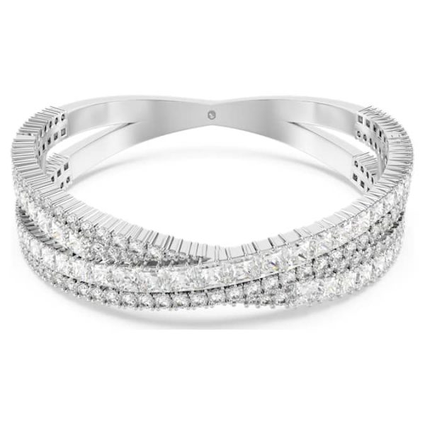 Hyperbola cuff Mixed cuts, Infinity, White, Rhodium plated - Image 2