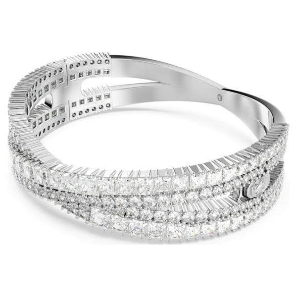 Hyperbola cuff Mixed cuts, Infinity, White, Rhodium plated - Image 3