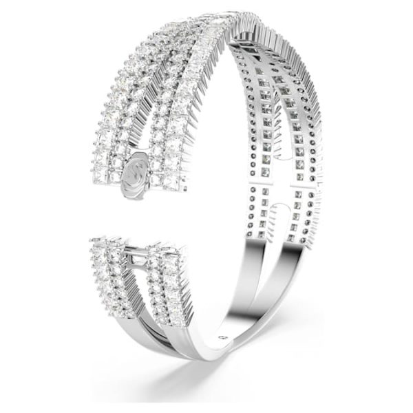 Hyperbola cuff Mixed cuts, Infinity, White, Rhodium plated - Image 4
