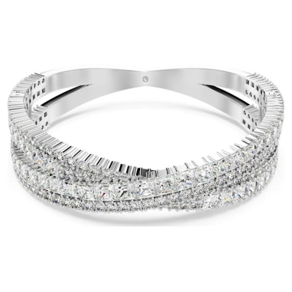 Hyperbola cuff Mixed cuts, Infinity, White, Rhodium plated - Image 7