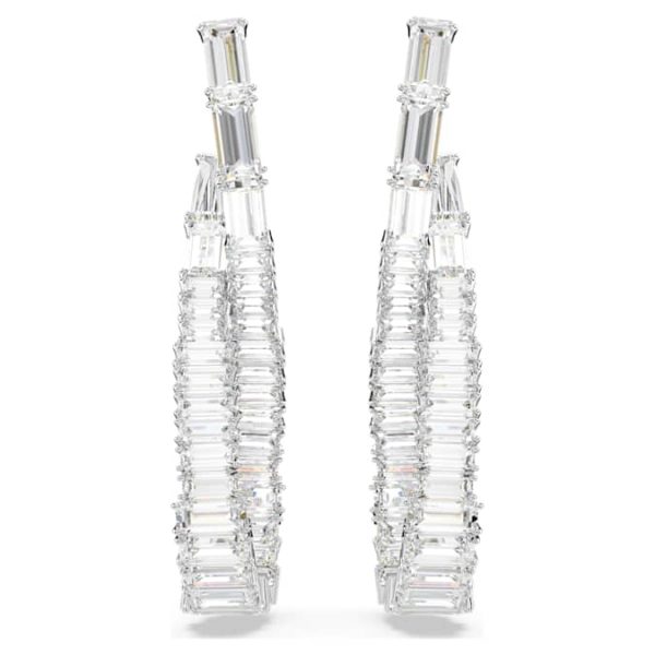 Hyperbola drop earrings Infinity, White, Rhodium plated - Image 3