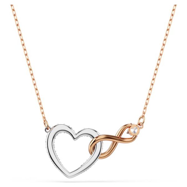 Hyperbola necklace Infinity and heart, White, Mixed metal finish - Image 6
