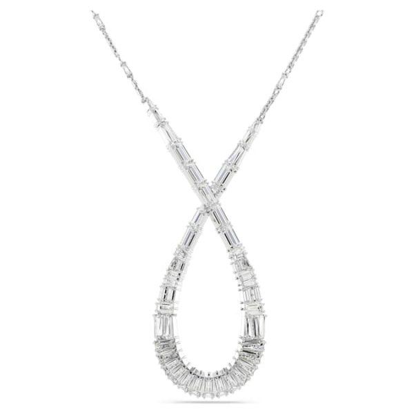 Hyperbola pendant Mixed cuts, Infinity, White, Rhodium plated - Image 2
