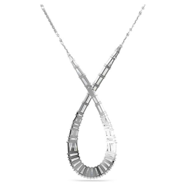 Hyperbola pendant Mixed cuts, Infinity, White, Rhodium plated - Image 5