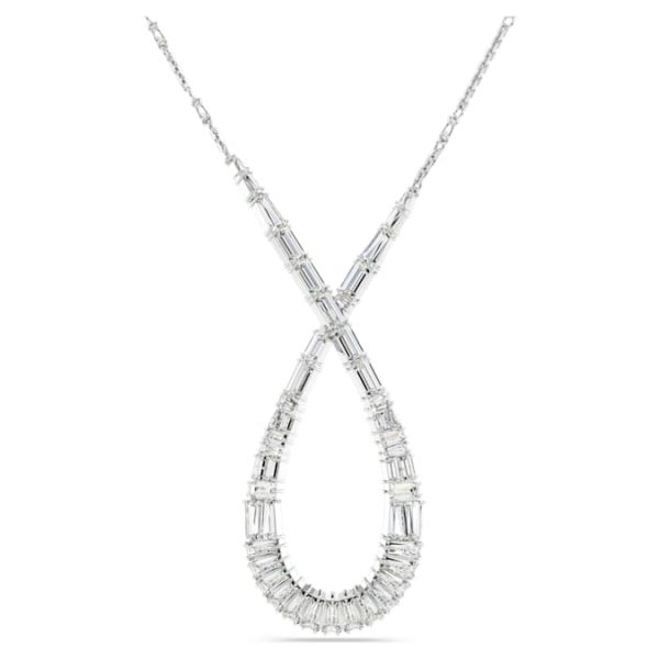 Hyperbola pendant Mixed cuts, Infinity, White, Rhodium plated - Image 8