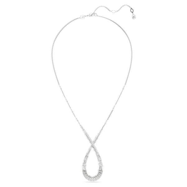 Hyperbola pendant Mixed cuts, Infinity, White, Rhodium plated - Image 3