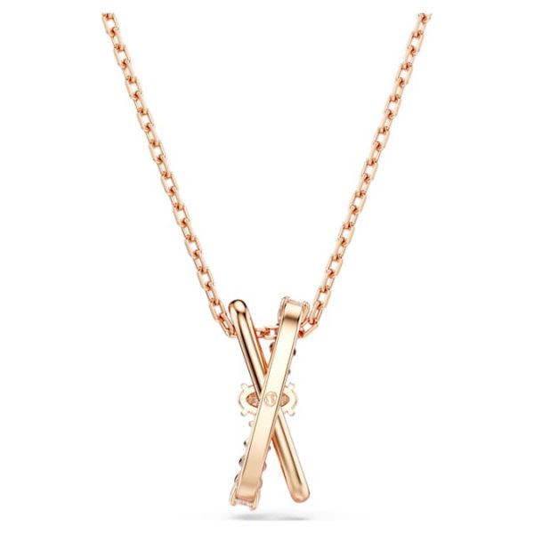 Hyperbola pendant Mixed cuts, Twist, White, Rose gold-tone plated - Image 5